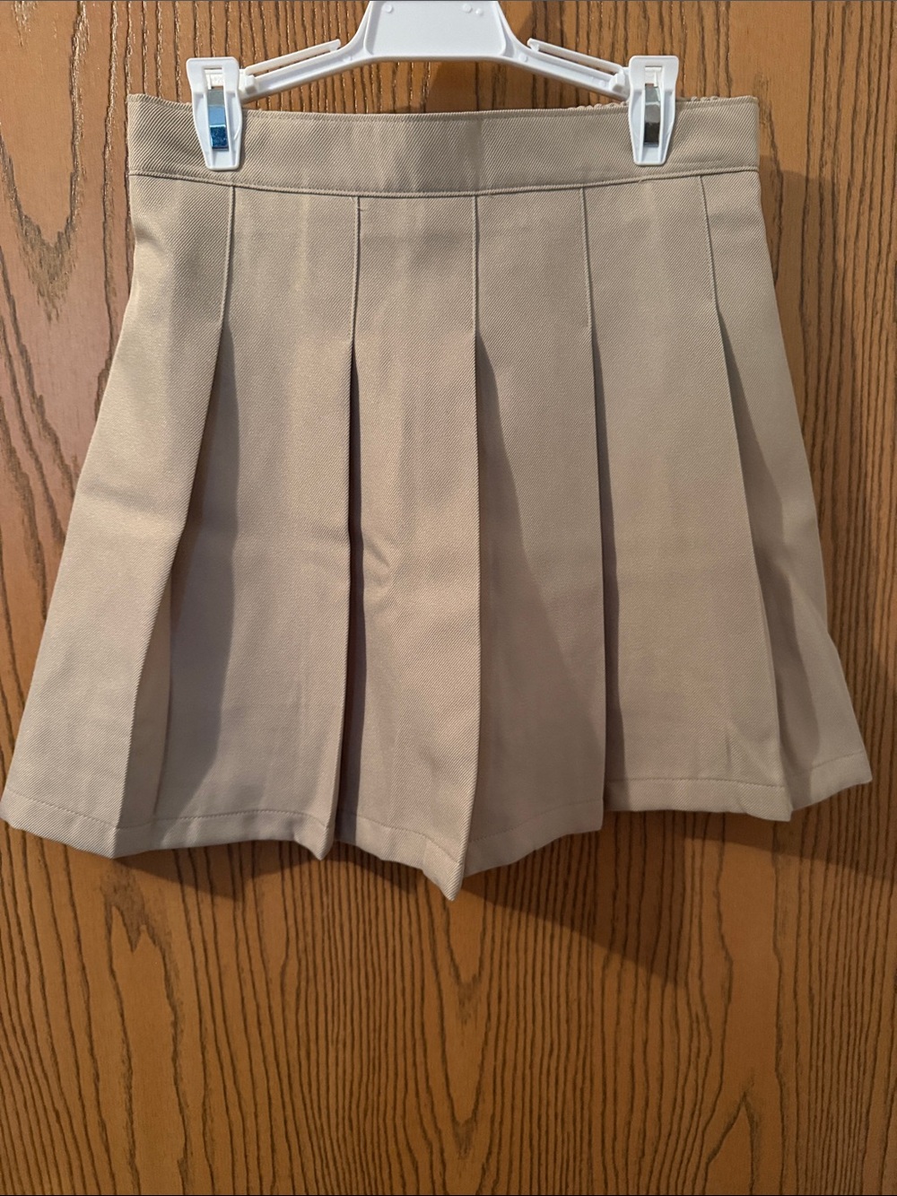 Izod Pleated Schoolgirl Skirt in Light Khaki